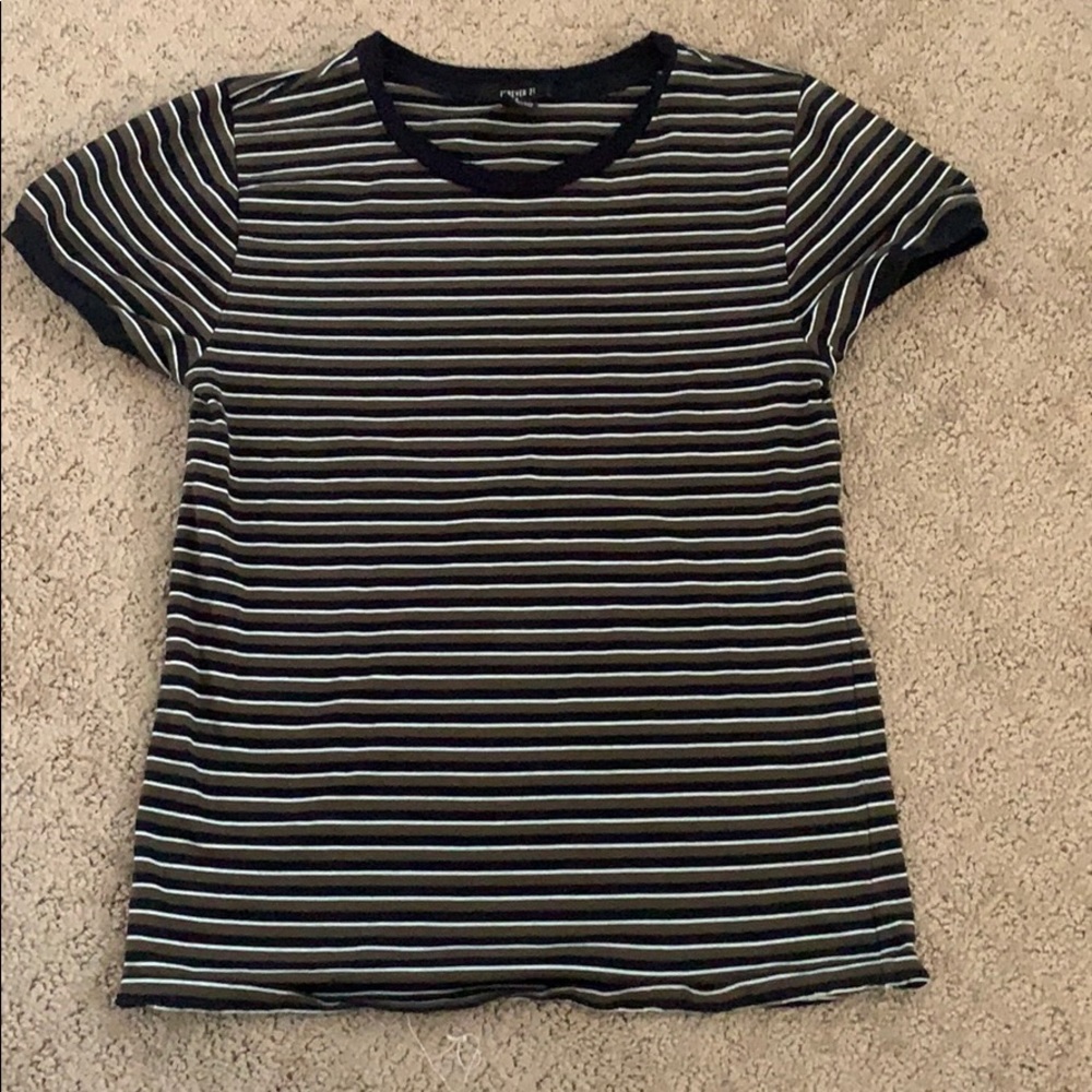 dark green and black striped forever 21 crop top!